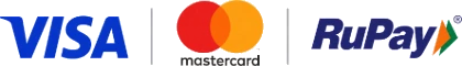 Visa, Mastercard and RuPay accepted
